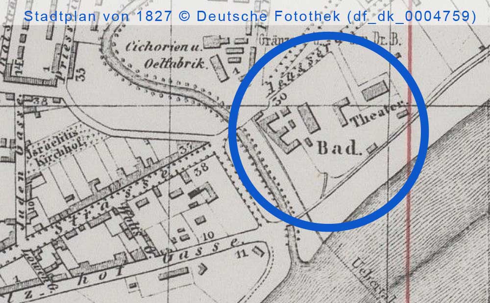 Karte von 1827 mit dem Linckeschen Bad