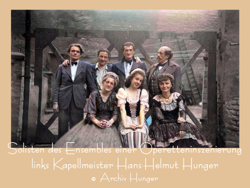 Operettenensemble mit Kapellmeister Hunger