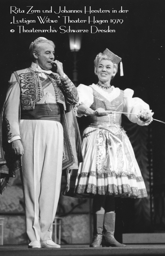 Johannes Heesters als Danilo und Rita Zorn als Hanna in Die lustige Witwe am Theater Hagen 1979