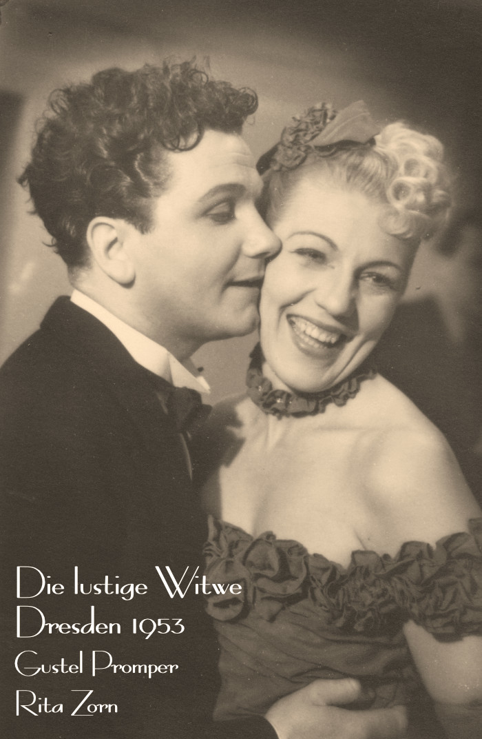 Gustl Promper als Danilo und Rita Zorn als Hanna in Die lustige Witwe 1953