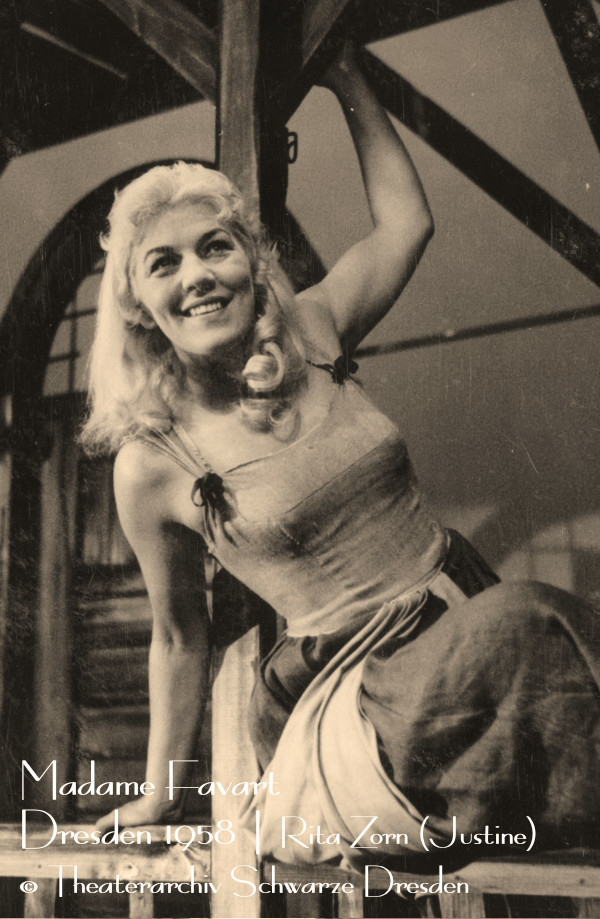 Rita Zorn als Justine Favart in Madame Favart 1958